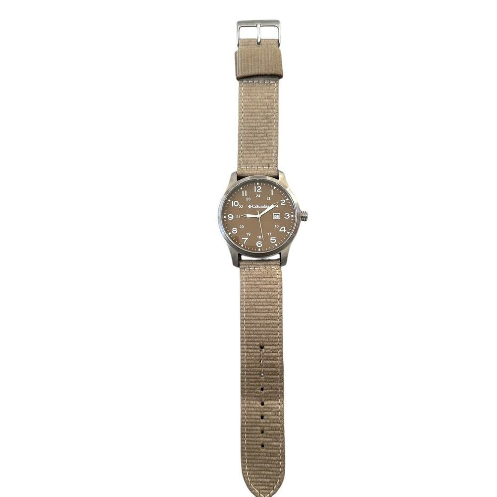 Columbia Men's Taupe Buckle Band Analog Watch Water Resistant Date Indicator
